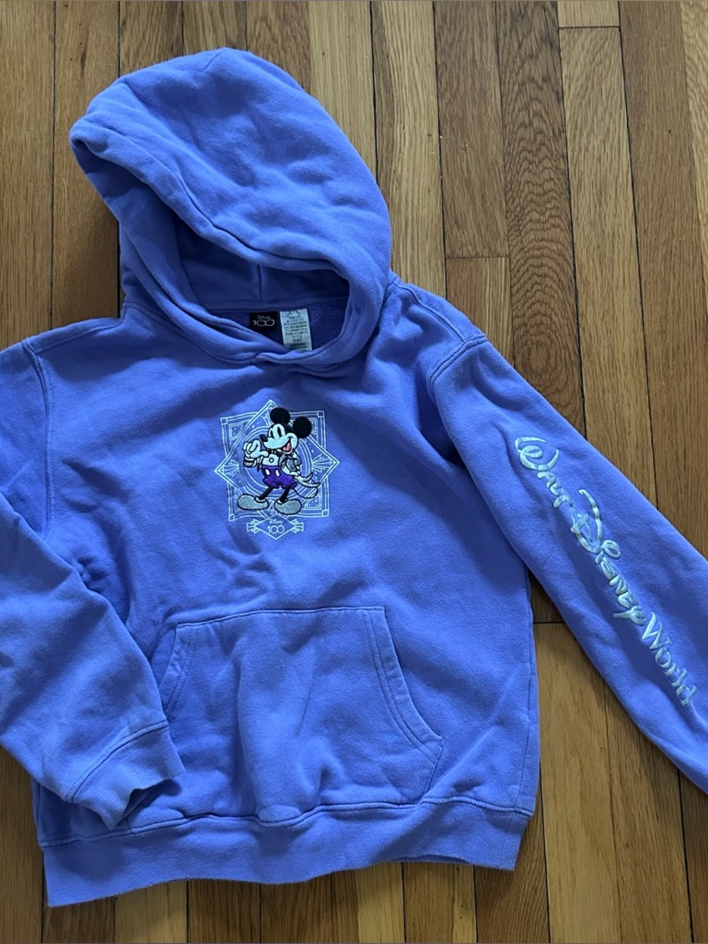 Disney Purple Kids Mickey Hoodie with Front Pocket in size 11/12